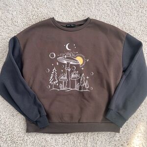 Brown and Black Graphic Sweater